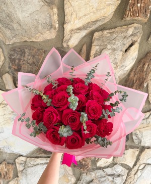 Rosy Serenity Wrapped Bouquet