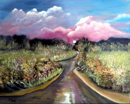 Rosy skies  Acrylic