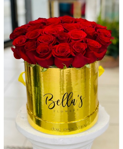 Round hat Box of  27-30 Roses 