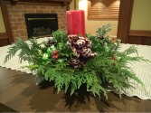Round Pillar Candle Centerpiece (Red) 
