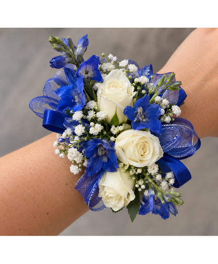 Royal Blue Elegance Wrist Corsage 