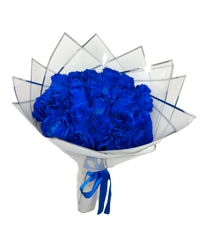 Royal Blue Roses  wrapped Bouquet 