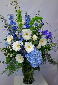 Royal Blue Skies  Vase arrangement 