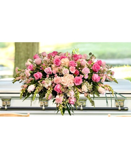 Royal Pink Casket Flowers