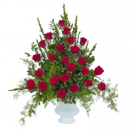 Royal Rose Urn Memorial Arrangement