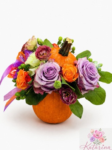 Royal Twilight Pumpkin Centerpiece in Hackettstown, NJ | KATARINA FLORAL