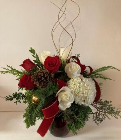 Ruby  Christmas Vase Arrangement