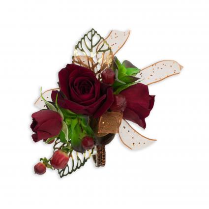 Ruby Metallic Wrist Corsage 