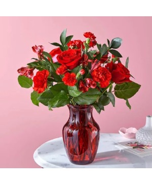 Ruby Red Love by Art and Flowers vase in Murrells Inlet, SC - Art