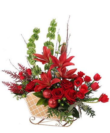 Ruby Red Sleigh Floral Design in Grass Valley, CA | FOREVER YOURS FLOWERS & GIFTS