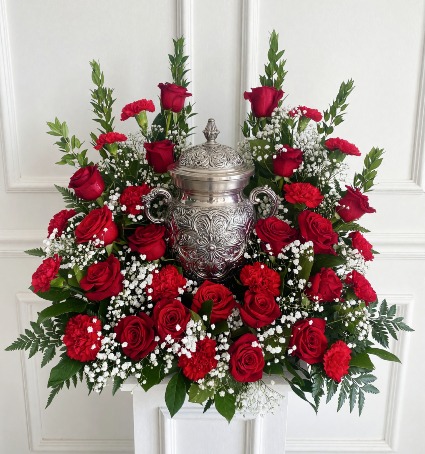 Ruby Tone Urn Wreath (300) 