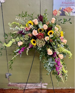 RUSTIC FALL SYMPATHY EASEL Funeral Flowers