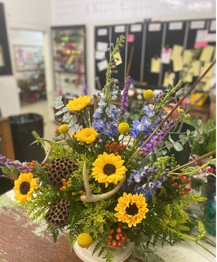 Rustic Floral Sympathy Basket