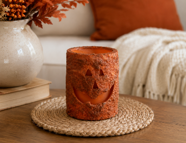 Rustic Jack-o'-Lantern Candle – Small  in Key West, FL | Petals & Vines