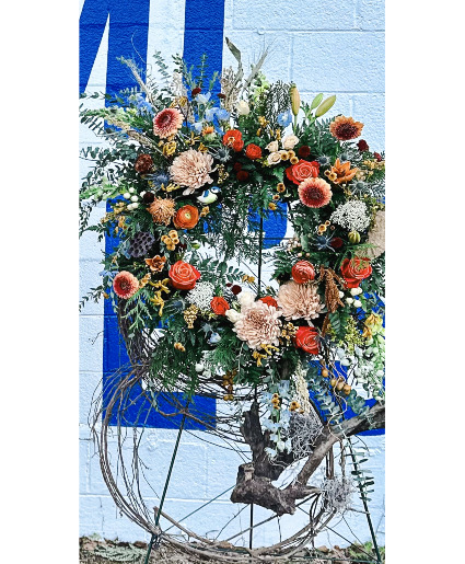 rustic orange wreath  Rustic
