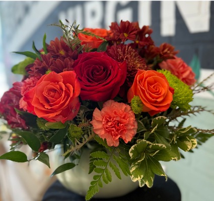 Rustic Pumpkin Vase Arrangement