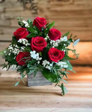 Rustic Garden Heart Roses Rustic Wooden Box