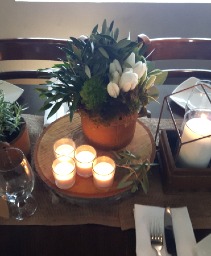 Rustic Tulip and Herb  Floral Arrangement 