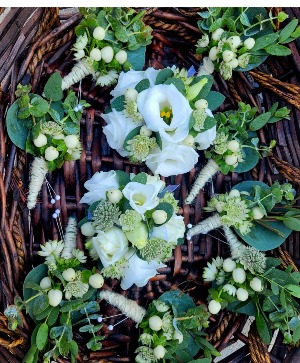 Rustic White Wrist Corsage  