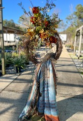 Rustic Wreath with Throw sympathy keepsake