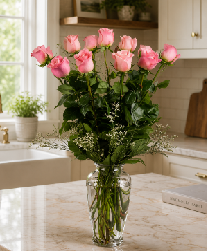 RV12 Dozen Pink Roses 