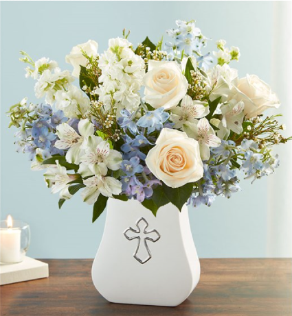Sacred Blessings Blue & White Funeral