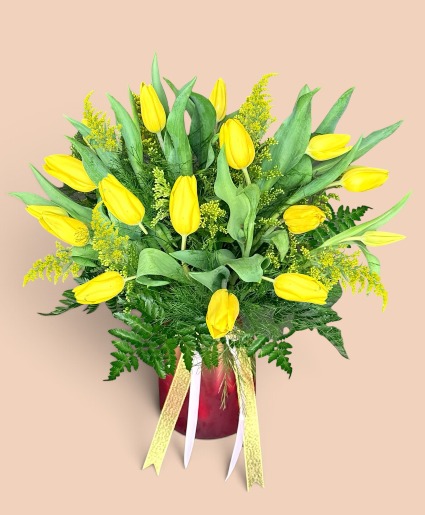 SALE! Yellow Tulip Vase Arrangement  