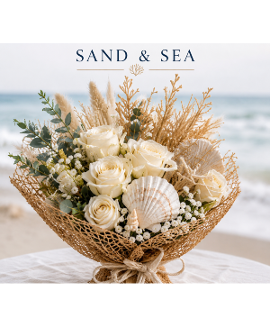 Sand & Sea Cut flowers  cut florals wrapped in paper 
