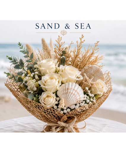 Sand & Sea Cut flowers  cut florals wrapped in paper 