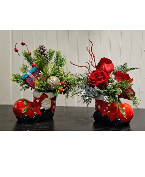 Santa Ceramic Boot Christmas Novelty