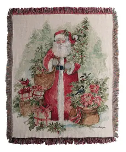 SANTA THROW COTTON  