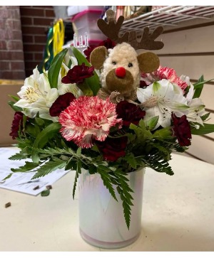 Santa's Reindeer Flower Arrangement
