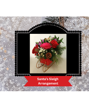 Santa's Basket Sleigh Arrangement Christmas