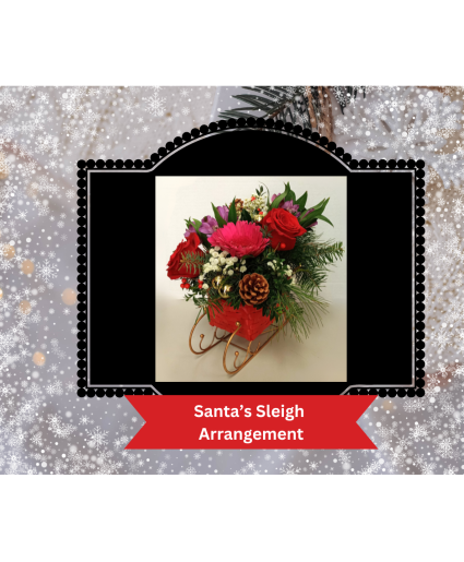 Santa's Basket Sleigh Arrangement Christmas