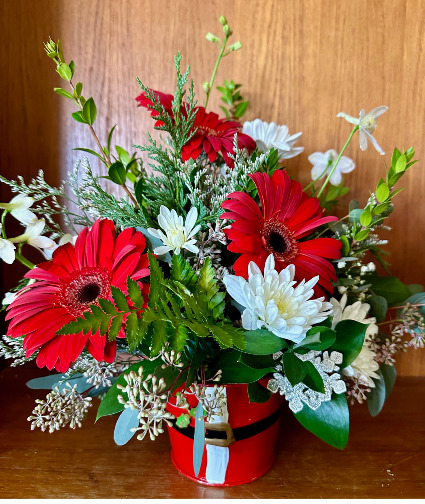 Santa's Lil Helper fresh flower arrangement