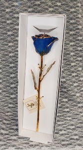 Sapphire Gold Dipped Rose - September Birth Stone 