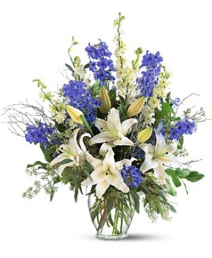 SAPPHIRE CONDOLENCES FLOWER ARRANGEMENT
