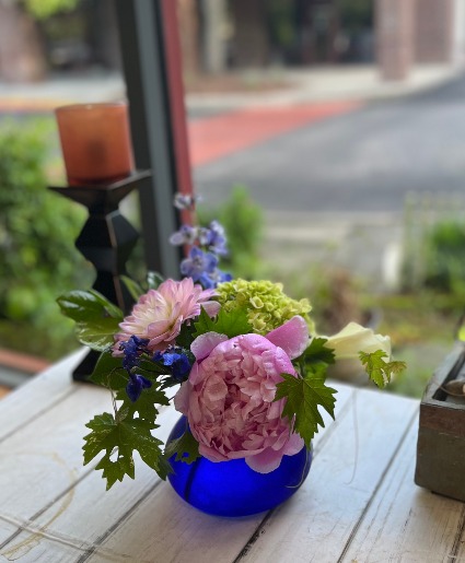 Sapphire Peony Vase Arrangement