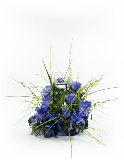 Sapphire Serenade Centerpiece SA-104 Silk Arrangement