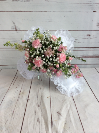 Satin Cross with Fresh Flowers 