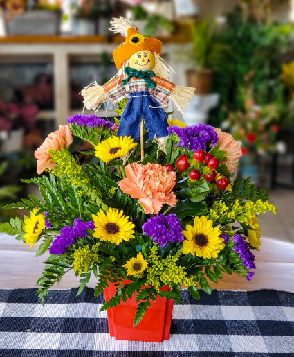 Scarecrow in a Field of Flowers 