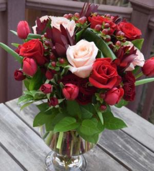 Scarlett Petals Vase Arrangement