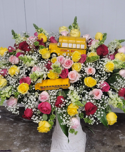 Schoolhouse Casket Spray Sympathy Casket Sprays