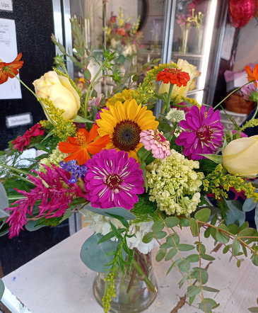 Tall Seasonal Birthday  Arrangement in Glastonbury, CT | THE FLOWER DISTRICT