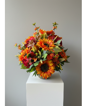 Seasonal Cemetery Silk Cone Funeral arrangement