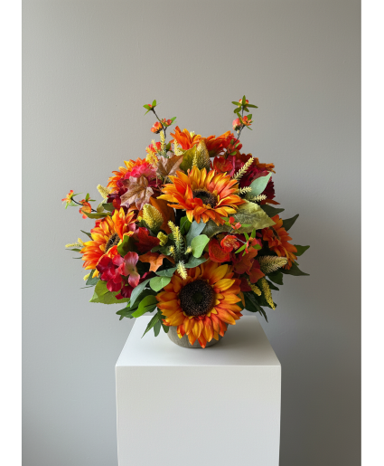 Seasonal Cemetery Silk Cone Funeral arrangement