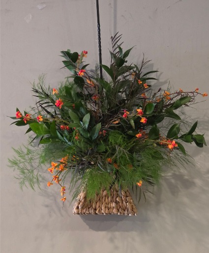 Seasonal Swag wreath, door hanger, hanging arrangement, autumnal, basket