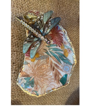 Secret Garden  Decoupage SeaShell