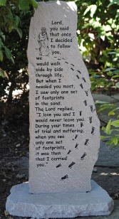 Self Standing Stone FOOTPRINTS 