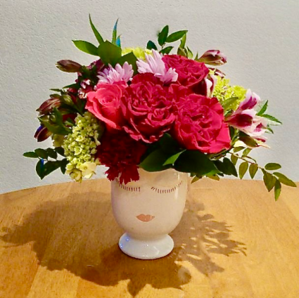 Floral Lady Vase Flower Arrangement